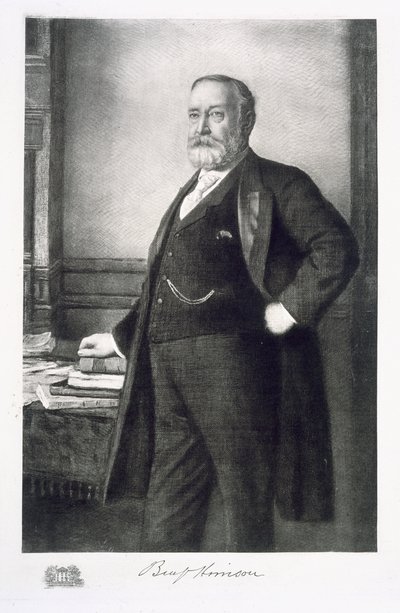 Benjamin Harrison (1833-1901), 23e president van de Verenigde Staten van Amerika door American School