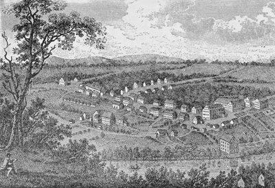 Bethlehem, een Moravische nederzetting in Pennsylvania, uit 