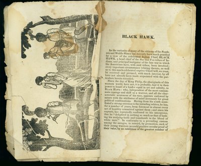 Black Hawk, uit Verhaal van de gevangenschap en voorzienige ontsnapping van mevrouw Jane Lewis, 1834 door American School