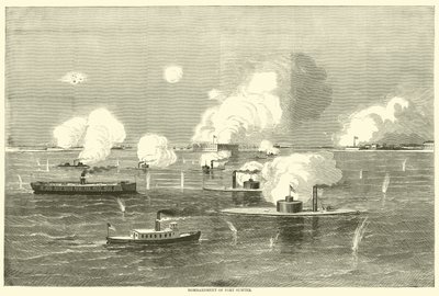 Bombardement van Fort Sumter, april 1863 door American School