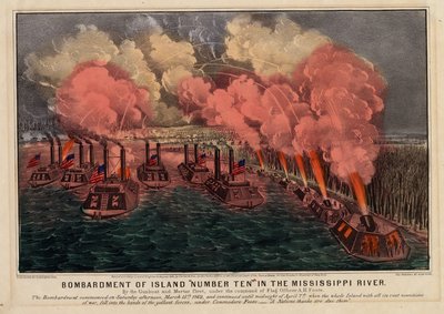 Bombardement van Island Number Ten in de Mississippi River door American School