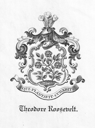 Boekplaat van president Theodore Roosevelt (1858-1919) door American School
