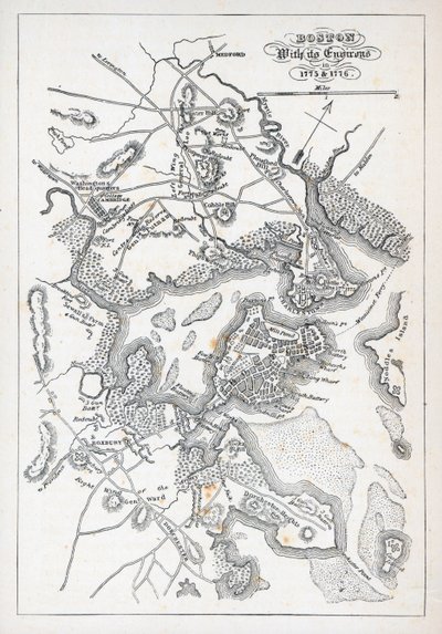 Boston en omgeving in 1775 en 1776 door American School