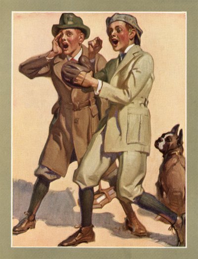 Jongens Spelen Straat Honkbal in de Jaren 1920 door American School