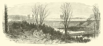 Brug op de militaire spoorweg, maart 1865 door American School