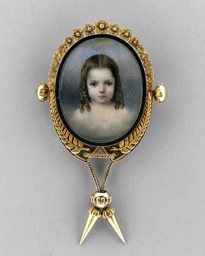 Broche met Portret van een Meisje, ca. 1860 door American School