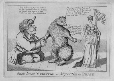 Bruin wordt bemiddelaar of onderhandeling voor vrede, c.1813 door American School