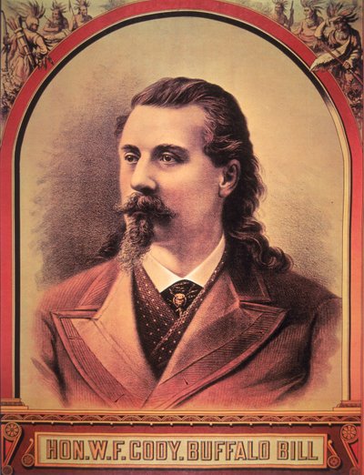 Buffalo Bill (1846-1917) 1886 (kleur litho) door American School