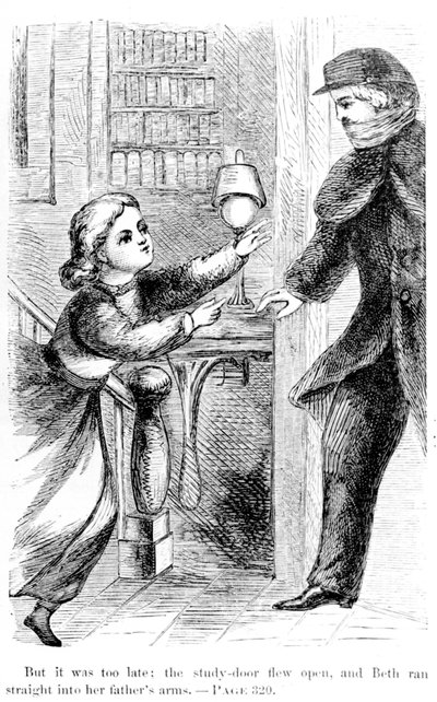 Maar het was te laat: de studielade vloog open en Beth rende recht in de armen van haar vader, 1868 door American School