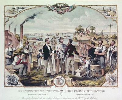 Door industrie gedijen wij, uitgegeven door Kimmel en Voigt, 1873 door American School