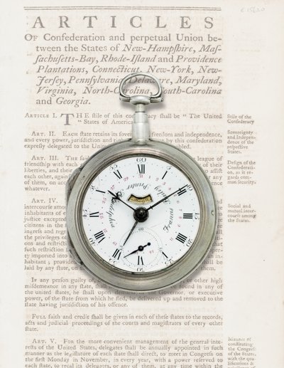 Kalenderhorloge, ca. 1780 door American School