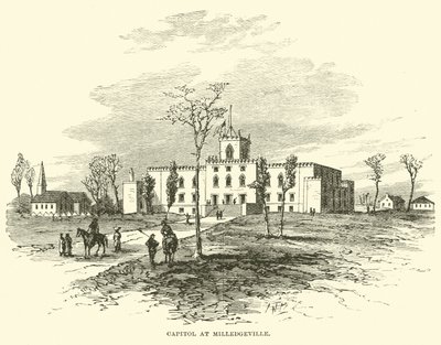 Capitool in Milledgeville, november 1864 door American School