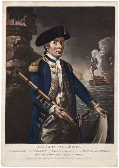 Kapitein John Paul Jones, commandant van een eskader schepen in dienst van Frankrijk en Amerika, 1780 door American School