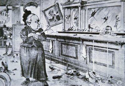 Carry Nation met haar bijl, ca. 1905 door American School