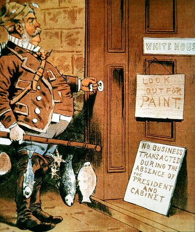 Cartoon van president Chester A. Arthur uit 