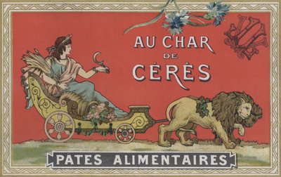Ceres in een wagen getrokken door leeuwen door American School