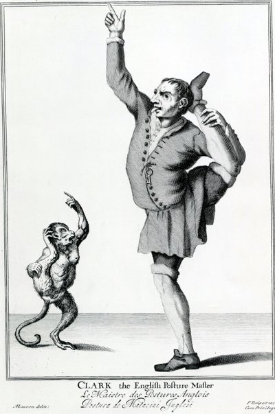 Clark de Engelse Houdingmaker, uit de serie The Cryes of the City of London Drawne after the Life, gravure naar Marcellus Laroon II, uitgegeven door Pierce Tempest, 1688 door American School