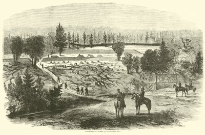 Confederate werken bij Hatchers Run, augustus 1864 door American School
