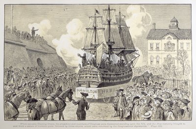 Congressionele parade en viering, c.1790 door American School