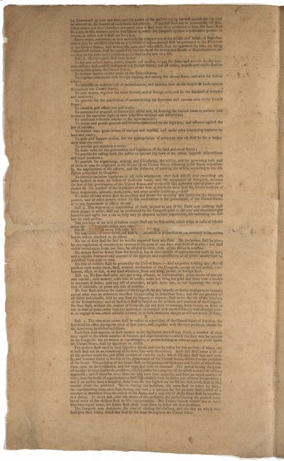 Grondwet, eerste druk, gedrukt door Dunlap & Claypoole, 17-19 september 1787 door American School