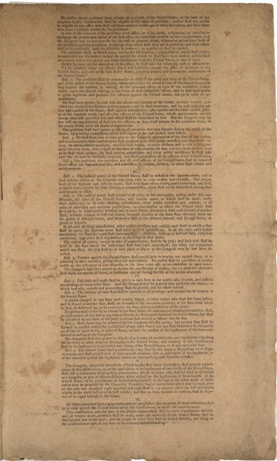 Grondwet, eerste druk, gedrukt door Dunlap & Claypoole, 17-19 september 1787 door American School