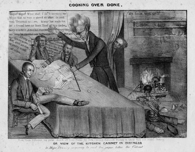 Te gaar koken, of, Uitzicht op het keukenkabinet in nood, ca. 1833 door American School