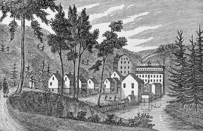 Katoenfabriekdorp, Glastenbury, uit 