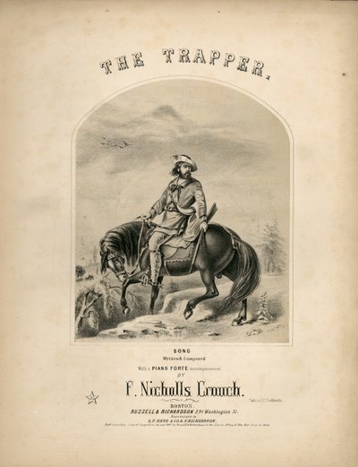 Omslag van de partituur voor The Trapper, 1857 door American School