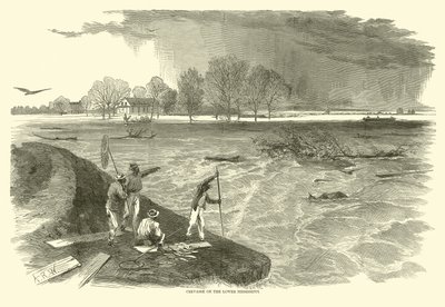 Crevasse aan de Beneden-Mississippi, 1862 door American School