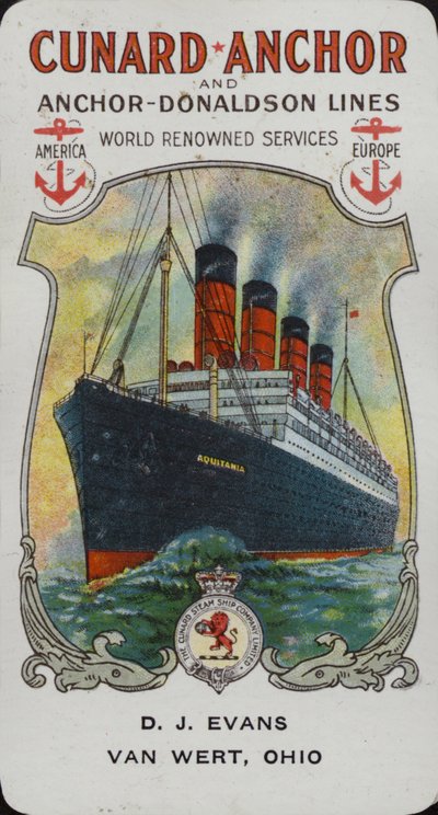 Cunard Schip - Aquitania door American School