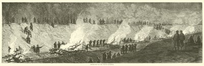 Vernietiging van de Weldon Railroad, september 1864 door American School