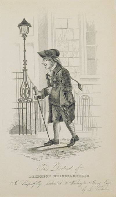 Diedrich Knickerbocker, opgedragen aan Washington Irving (1783-1859) door American School