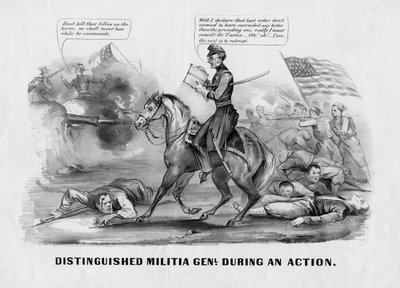 Onderscheiden militie generaal tijdens een actie door American School