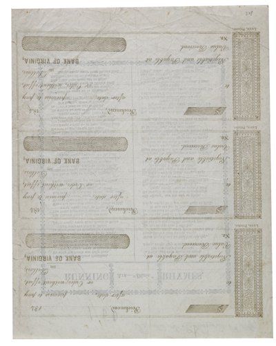 Dixie gedrukt op de achterkant van een vel cheques, 1861 door American School