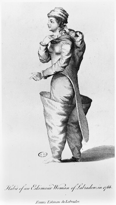 Kleding voor een Eskimovrouw van Labrador, 1766 door American School
