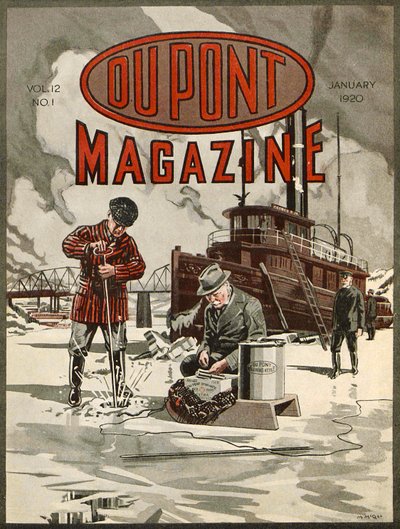 DuPont Dynamiet, vooromslag van het DuPont Magazine, januari 1920 door American School