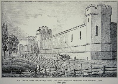 Eastern State Penitentiary, nabij Fairmont, Pennsylvania, ca. 1848 door American School