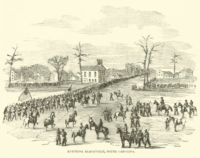 Binnenkomst in Blackville, South Carolina, januari 1865 door American School