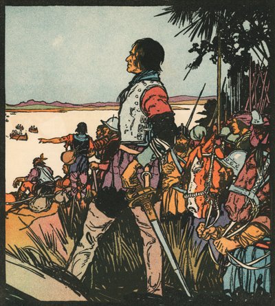 Ontdekkingsreizigers: Hernando De Soto aan de Mississippi-rivier door American School