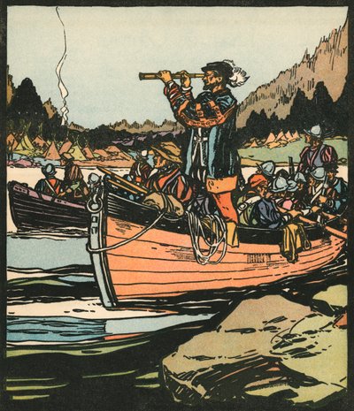Ontdekkingsreizigers: Jacques Cartier op de Saint Lawrence rivier door American School