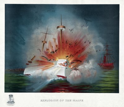 Explosie van de Maine, pub. 1898 door American School