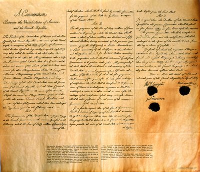 Facsimile van de Conventie voor de aankoop van Louisiana door de Verenigde Staten, 30 april 1803 door American School