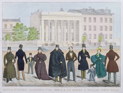 Herfst- en wintermode voor 1835 en 1836 door James Wilson, New York door American School