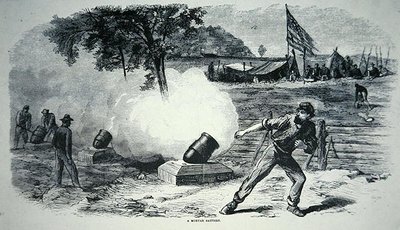 Federale mortier batterij tijdens de Amerikaanse Burgeroorlog door American School