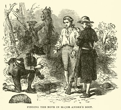 Het vinden van het briefje in de laars van Major Andre door American School