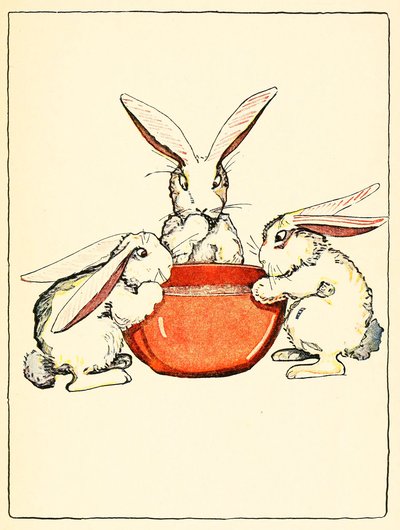 Flopsy, Mopsy en Cotton-Tail hadden brood en melk en bramen voor het avondeten door American School