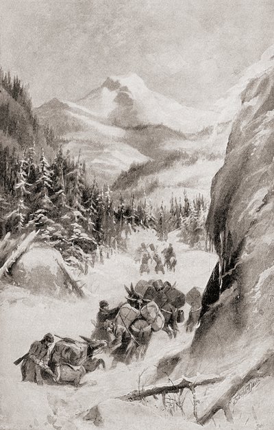 Fremont in de Rocky Mountains, Noord-Amerika tijdens zijn vierde expeditie van 1848, uit 