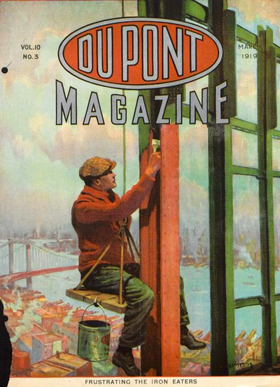 Het Frustreren van de IJzervreter, vooromslag van het DuPont Magazine, maart 1919 door American School