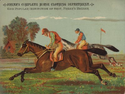 Galopperende Paarden met Jockeys door American School