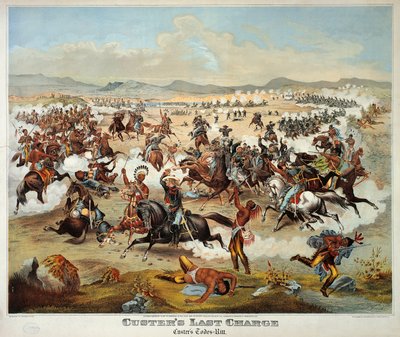 De laatste stelling van generaal Custer tijdens de Slag om Little Bighorn, 25 juni door American School